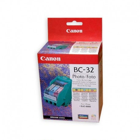 CANON BC-32 CARTUCCIA+TESTINA ORIGINALE PC/PM/PBK BJC6000